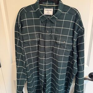 Poncho Outdoors flannel Green Checkered Men's Shirt